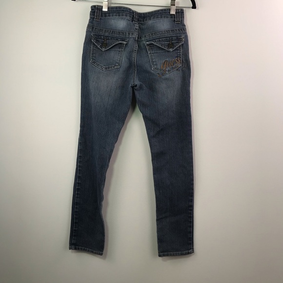 Guess Jeans Dark Wash Distressed Denim Fade - Picture 5 of 6